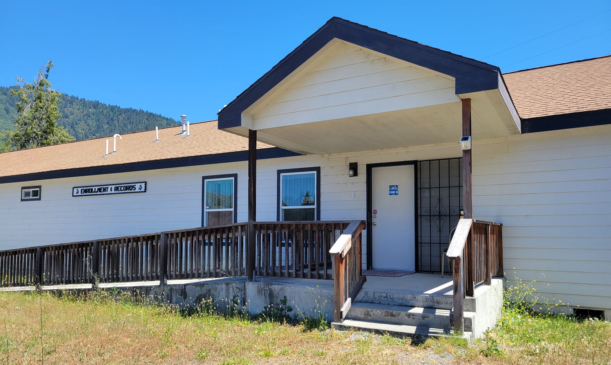 A photo of the Hoopa Enrollment and Records Building